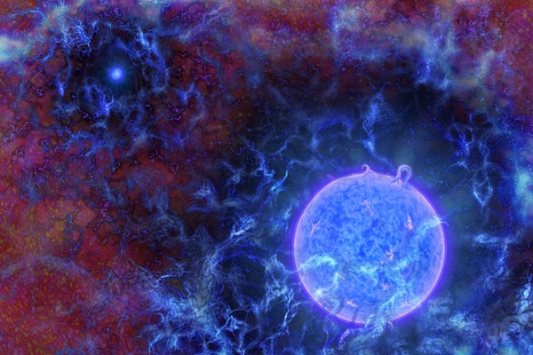 Illustration of massive blue star