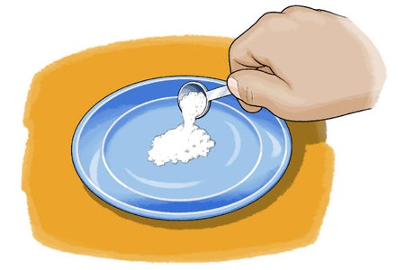 baking soda and plate