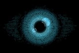 Digital eye made of binary code