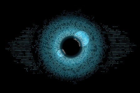 Digital eye made of binary code