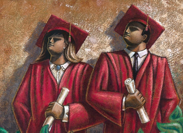 illustration of college graduates