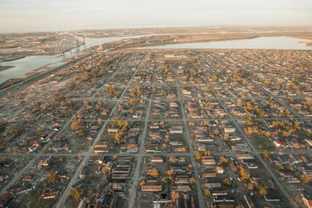 Aerial view of New Orleans' Lower 9th Ward.
