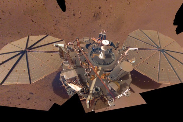 Martian dust on spacecraft.