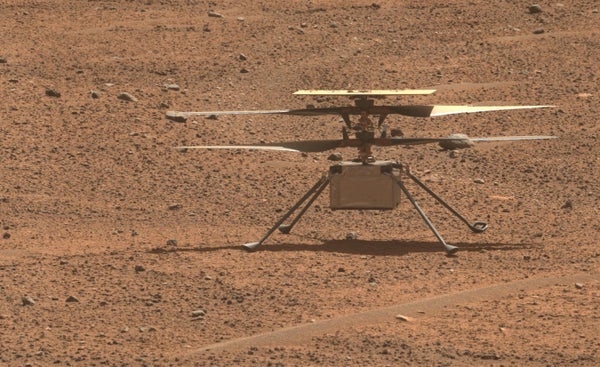 NASA's Ingenuity helicopter on the surface of Mars