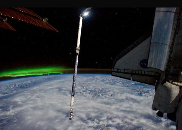 An Astronaut's View of the Southern Lights as the Final Shuttle Mission Wraps Up