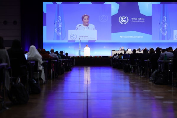 Patricia Espinosa, Executive Secretary of the United Nations Framework Convention on Climate Change, speaks on the opening day of the UNFCCC's SB56 climate conference on June 6, 2022, in Bonn, Germany.