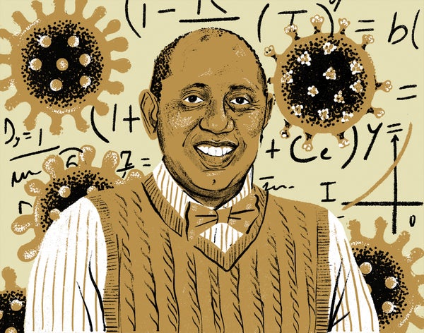 Illustration of mathematician Abba Gumel.