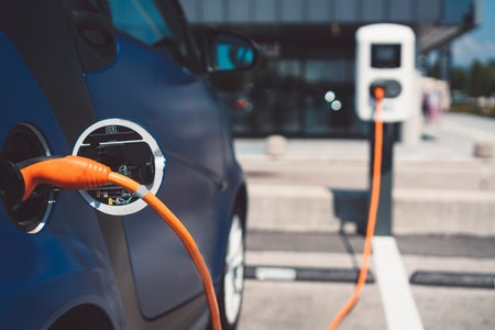 An electric vehicle charging.