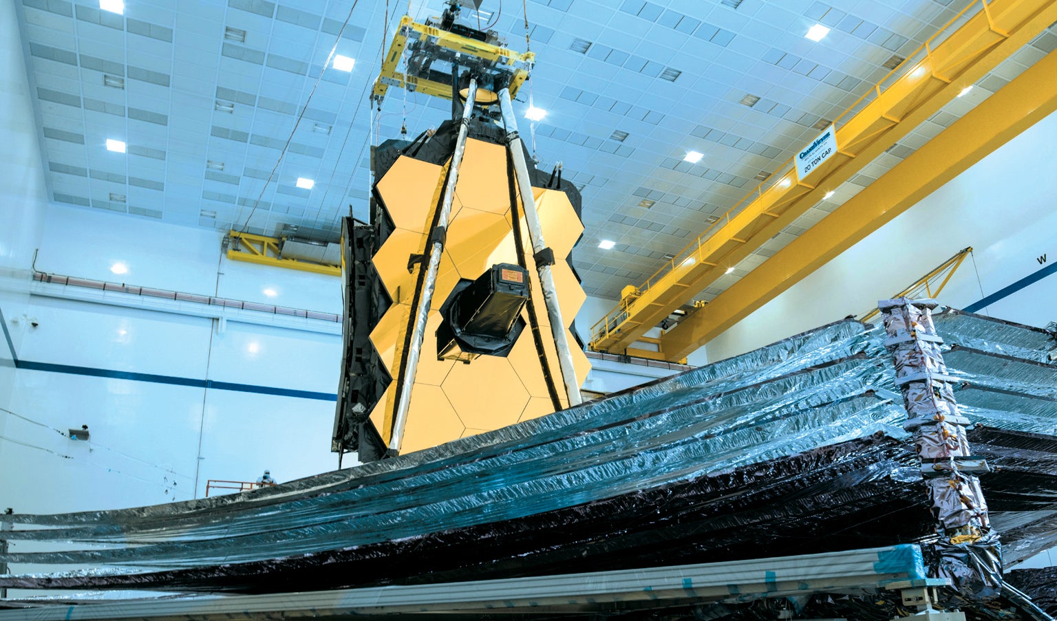 The fully built James Webb Space Telescope