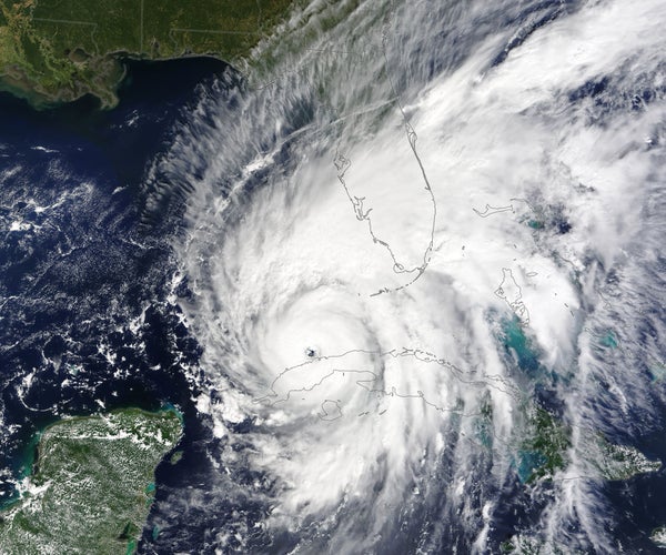Hurricane Ian Enters the Gulf of Mexico, satellite view