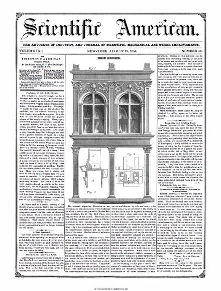 Scientific American Magazine Vol 9 Issue 49