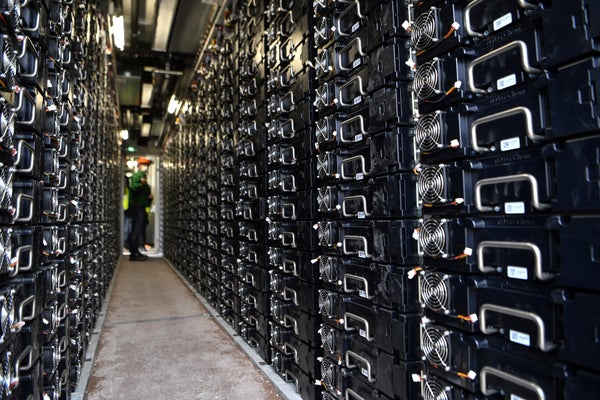 Batteries near Dijon, France, help manage power flow on the grid.