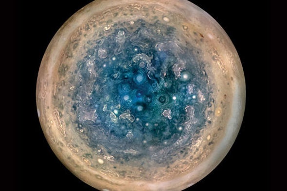 Jupiter's Stormy Winds Churn Deep into the Planet