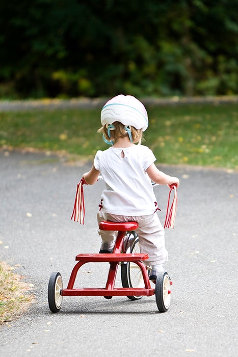 riding a tricycle