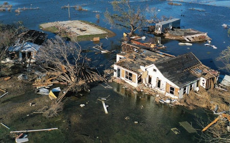 Flood waters from Hurricane Delta