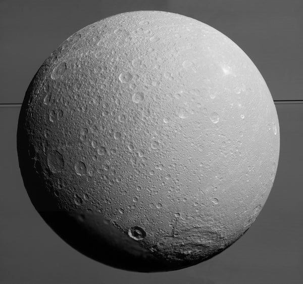 An image of Saturn's moon Dione