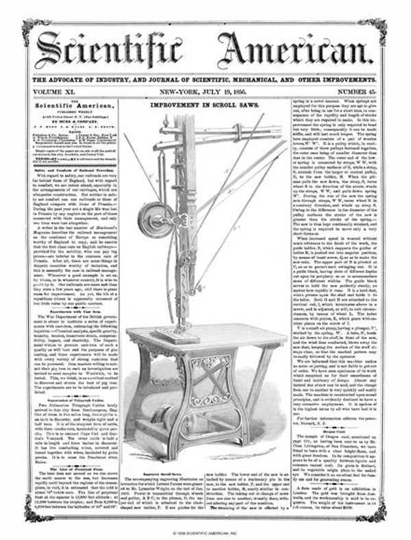 Scientific American Magazine Vol 11 Issue 45