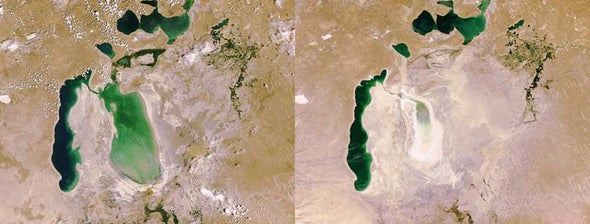 Shrinking Sea: Over Half of the Aral Sea Has Vanished in Three Years