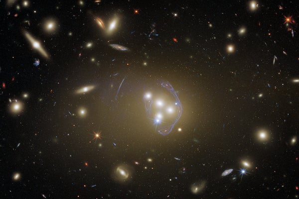 Detailed image features Abell 3827, captured with Hubble's Advanced Camera for Surveys and Wide Field Camera 3