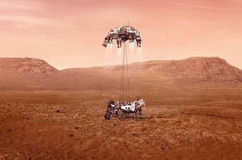 Illustration of NASA's Perseverance rover landing