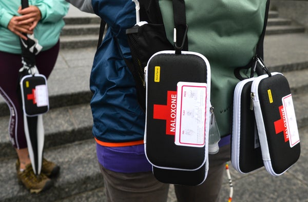 People with naloxone kits seen on International Overdose Awareness Day