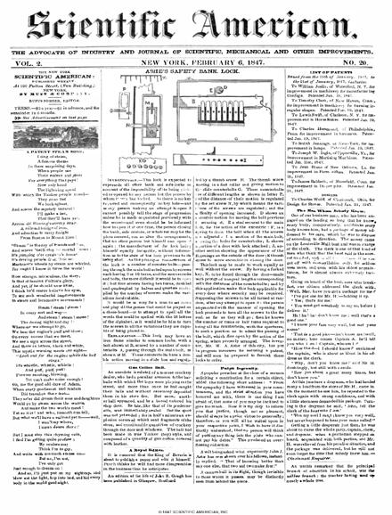 Scientific American Magazine Vol 2 Issue 20