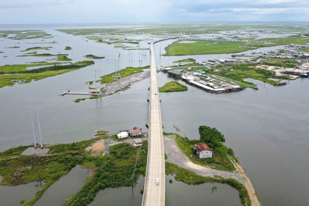 Aerial view of bridge