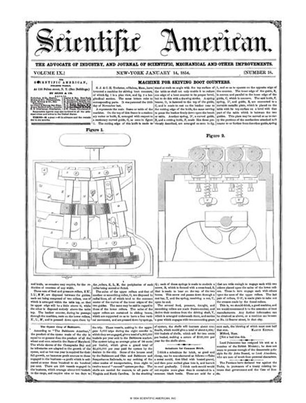 Scientific American Magazine Vol 9 Issue 18