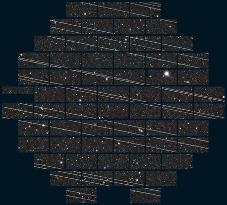 STARLINK satellites caused 19 light streaks in this image taken in November 2019 at the Víctor M. Blanco 4-meter Telescope at the Cerro Tololo Inter-American Observatory in Chile.