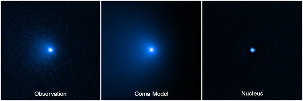3 Comet images captured by Hubble Space Telescope