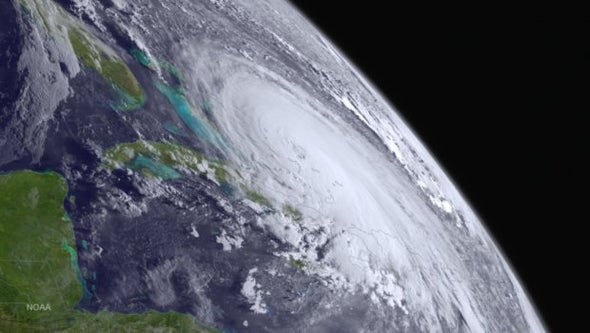 Eye of Hurricane Joaquin Passing over Bahamas