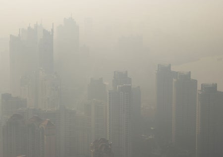 smog ridden Chinese city