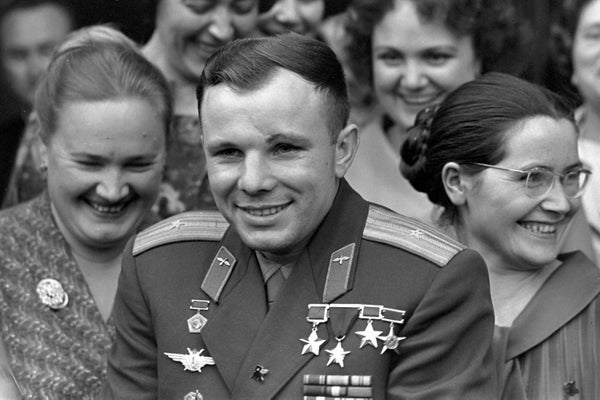 Soviet Cosmonaut Yuri Gagarin is seen at Korinkaku on May 21, 1962 in Tokyo, Japan.