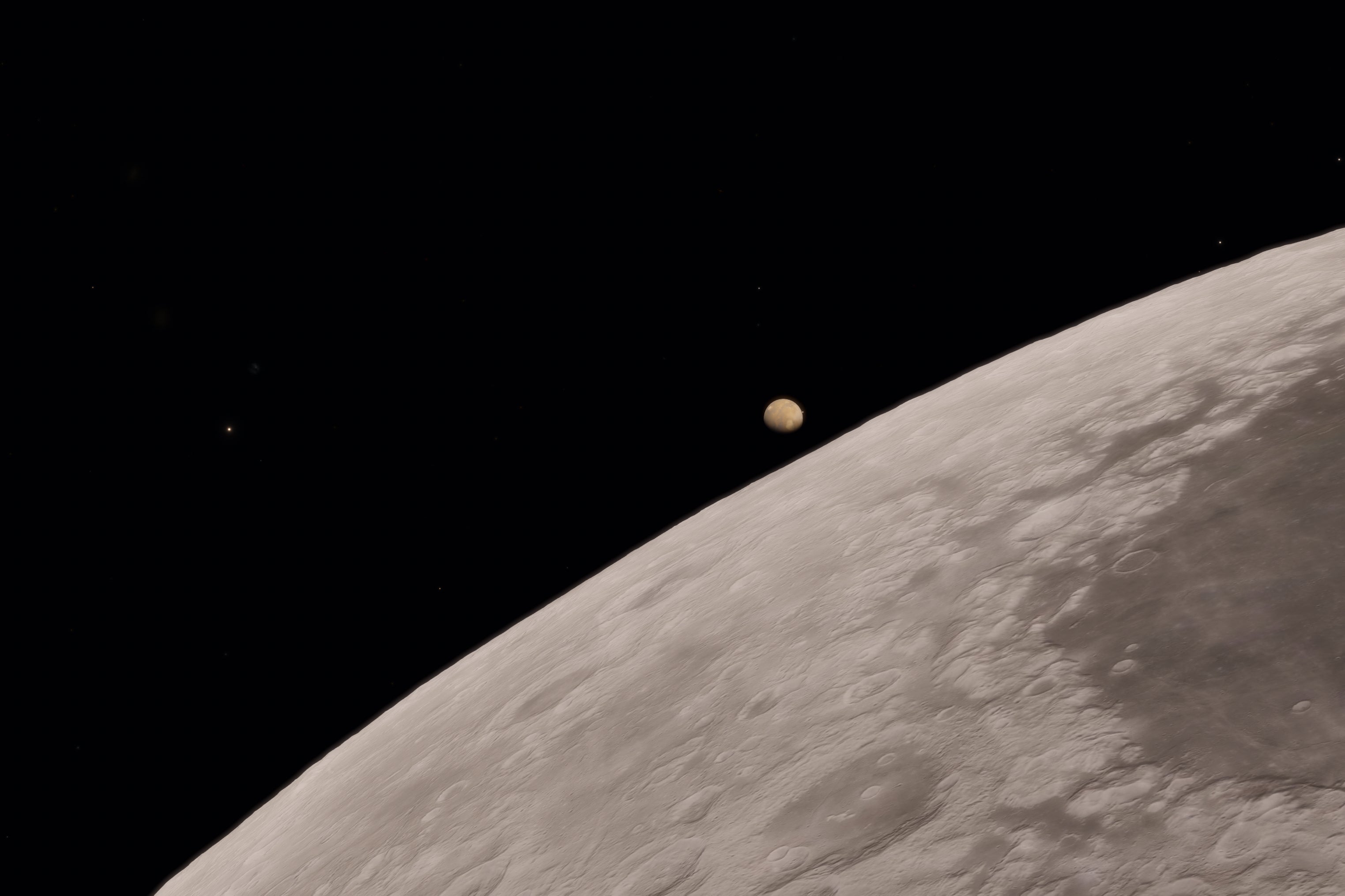 mars moon from mars surface