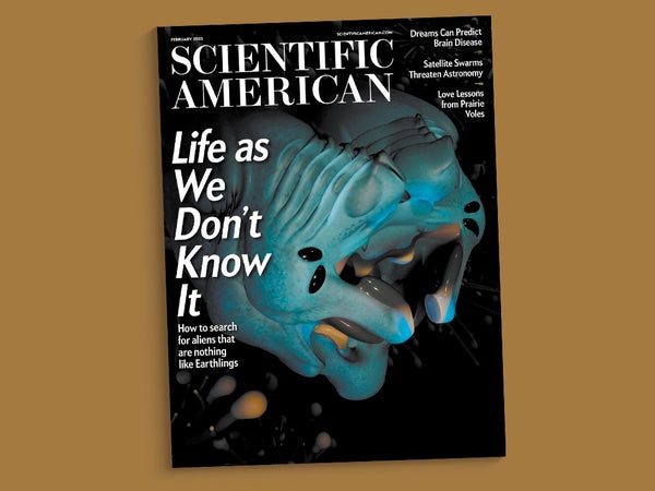 Cover image of the February 2023 issue of Scientific American.