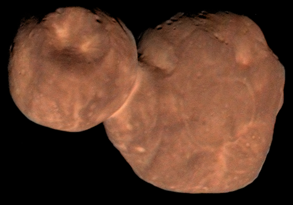 A composite color image of the primordial contact binary 2014 MU69, also known as Arrokoth
