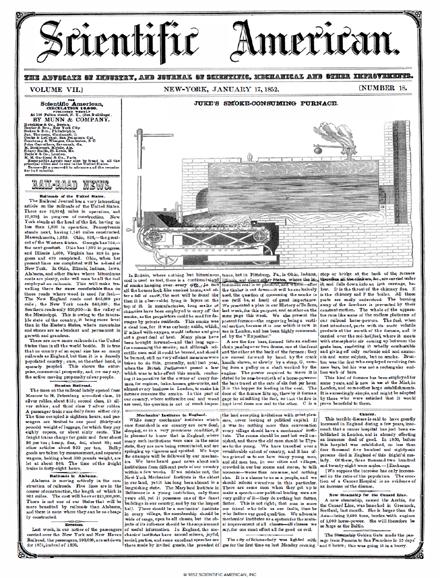 Scientific American Magazine Vol 7 Issue 18