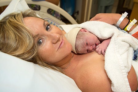 woman with newborn
