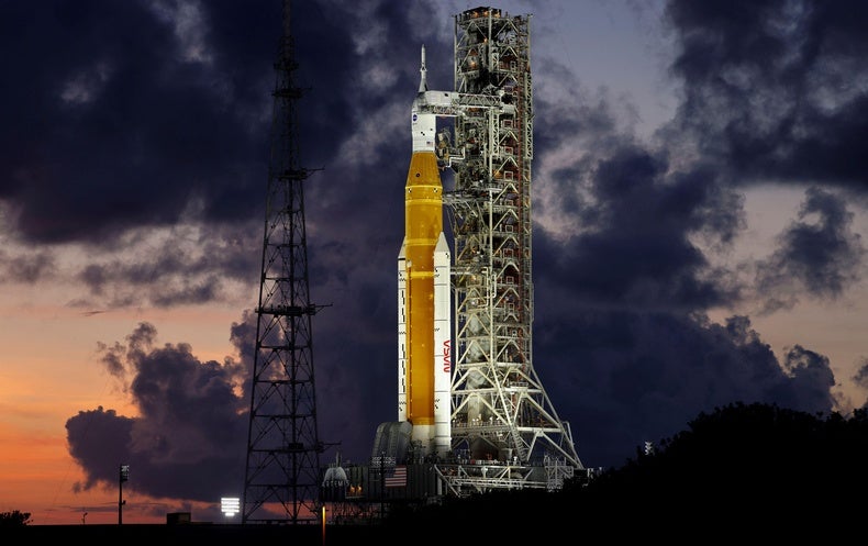 The first test flight of the space agency’s Space Launch System rocket and Orion spacecraft is plagued by delays decades in the making In and ar