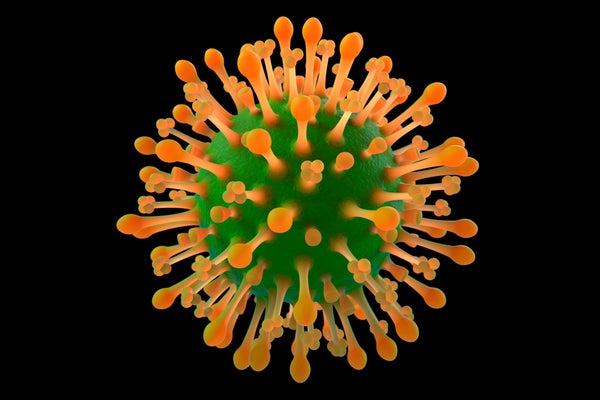 flu virus particles