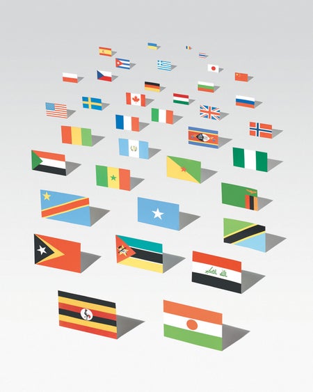 Flags from different countries.