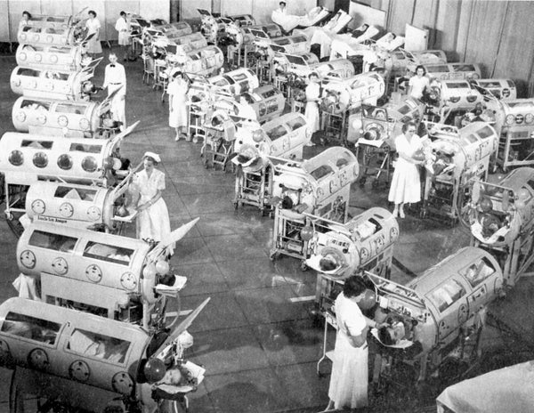 Polio ward in 1950's with Iron lung machines