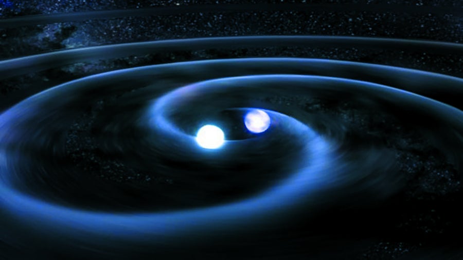 Illustration of blue gravitational waves