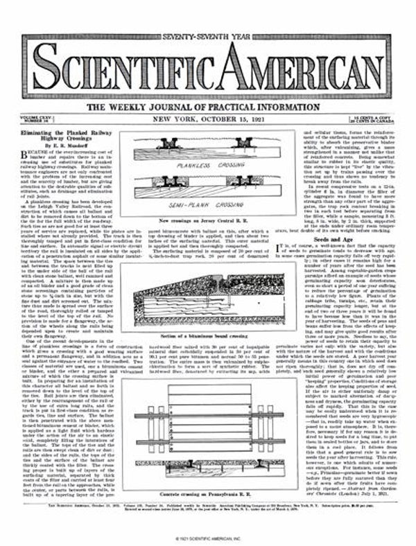 Scientific American Magazine Vol 125 Issue 16