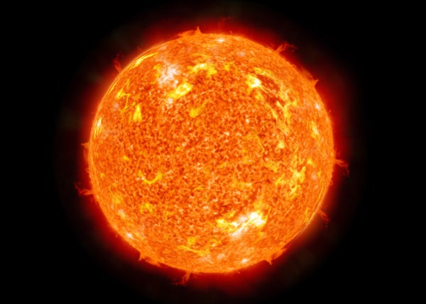 The sun in space.