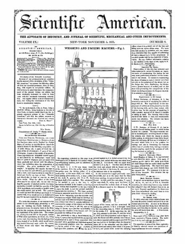 Scientific American Magazine Vol 9 Issue 8