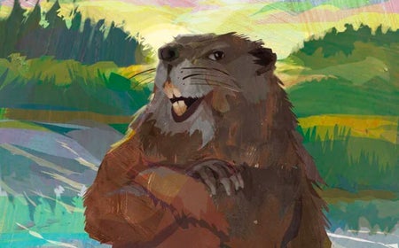 Cartoon of a beaver.