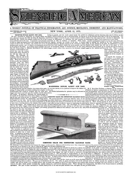 Scientific American Magazine Vol 28 Issue 15