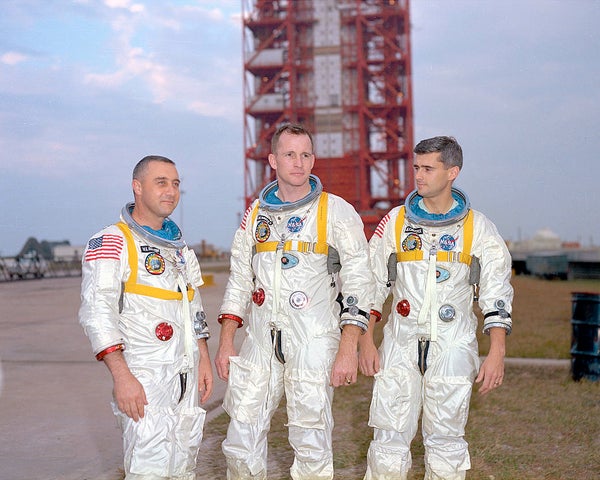 Portrait of three astronauts