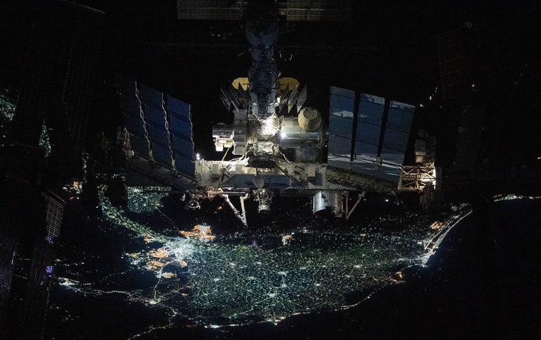 space station from earth at night 3 21 2022